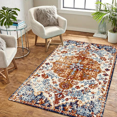 1pc Persian Indoor Mat Pattern Area Rug Non Slip Floor Carpet Home Decor