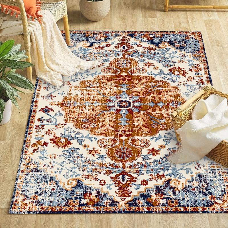 1pc Persian Indoor Mat Pattern Area Rug Non Slip Floor Carpet Home Decor