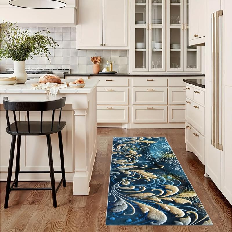 Modern Abstract Runner Rug Soft Kitchen Mat Non Slip Washable