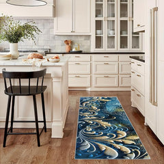 Modern Abstract Runner Rug Soft Kitchen Mat Non Slip Washable