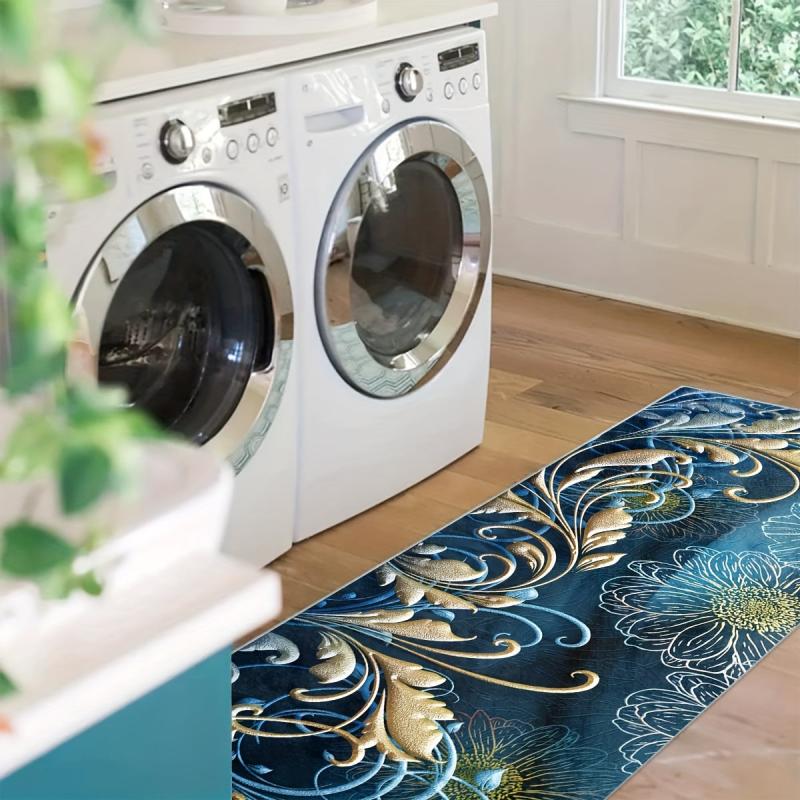 Modern Abstract Runner Rug Soft Kitchen Mat Non Slip Washable