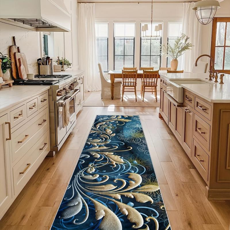Modern Abstract Runner Rug Soft Kitchen Mat Non Slip Washable