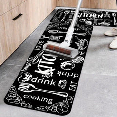 Flannel Absorbent Kitchen Floor Mat Non-slip Carpet 15.7x23.5in