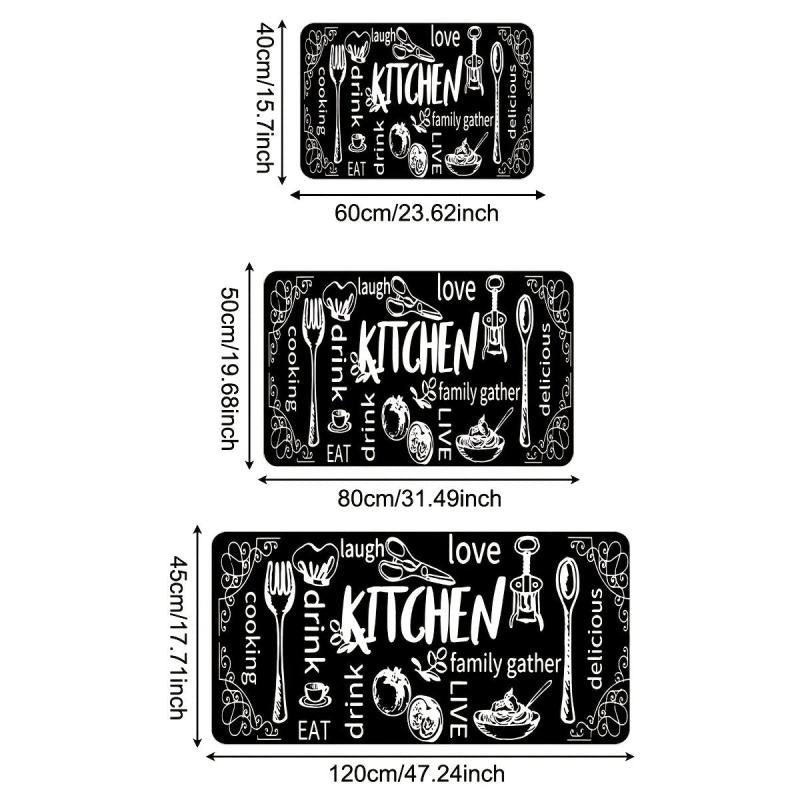 Flannel Absorbent Kitchen Floor Mat Non-slip Carpet 15.7x23.5in