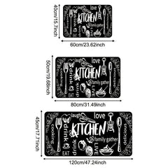 Flannel Absorbent Kitchen Floor Mat Non-slip Carpet 15.7x23.5in
