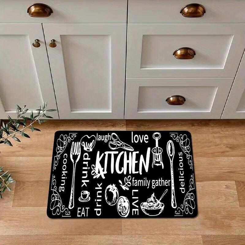 Flannel Absorbent Kitchen Floor Mat Non-slip Carpet 15.7x23.5in