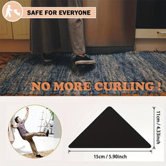 12pcs Triangle Rug Grippers Non Slip Carpet Double Sided Stickers