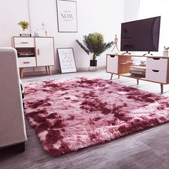 Ultra Soft Plush Rug 4'X5 3' Tie Dyed Area Rug Non Slip
