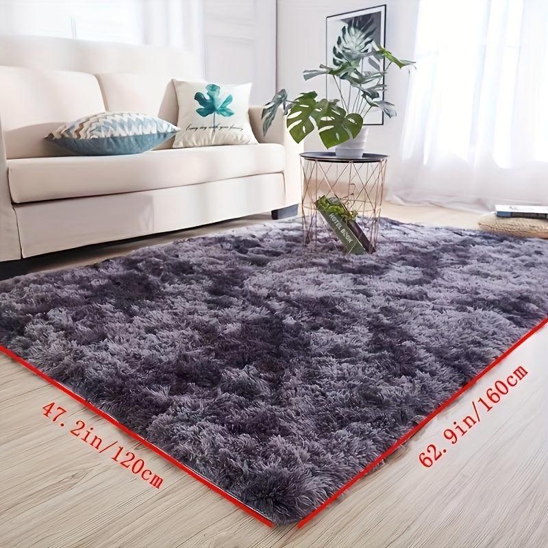 Ultra Soft Plush Rug 4'X5 3' Tie Dyed Area Rug Non Slip