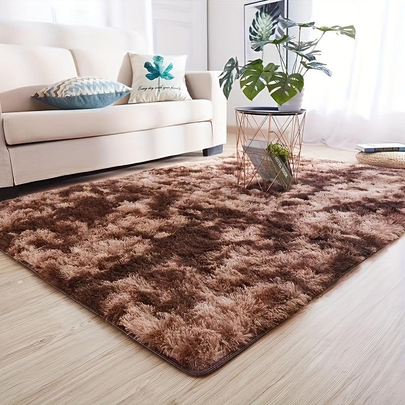 Ultra Soft Plush Rug 4'X5 3' Tie Dyed Area Rug Non Slip