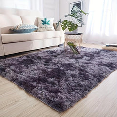 Ultra Soft Plush Rug 4'X5 3' Tie Dyed Area Rug Non Slip