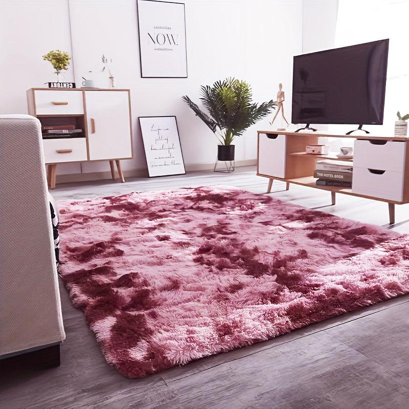 Ultra Soft Plush Rug 4'X5 3' Tie Dyed Area Rug Non Slip