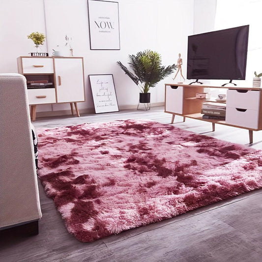 Ultra Soft Plush Rug 4'X5 3' Tie Dyed Area Rug Non Slip