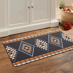 Geometric Print Kitchen Rug Non Slip Stylish Indoor Mat for Home Decor