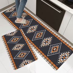 Geometric Print Kitchen Rug Non Slip Stylish Indoor Mat for Home Decor
