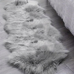 Grey Soft Faux Fur Plush Shaggy Rug For Home Decor