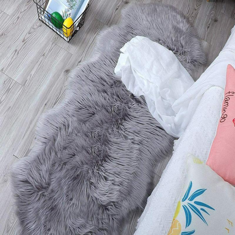 Grey Soft Faux Fur Plush Shaggy Rug For Home Decor
