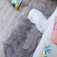 Grey Soft Faux Fur Plush Shaggy Rug For Home Decor