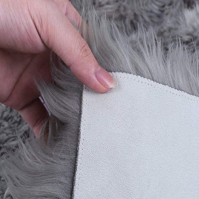 Grey Soft Faux Fur Plush Shaggy Rug For Home Decor