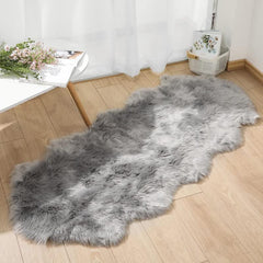 Grey Soft Faux Fur Plush Shaggy Rug For Home Decor