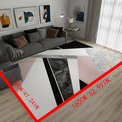 Geometric Non Slip Living Room Carpet 47x62in