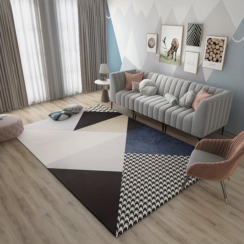 Geometric Non Slip Living Room Carpet 47x62in