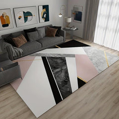Geometric Non Slip Living Room Carpet 47x62in