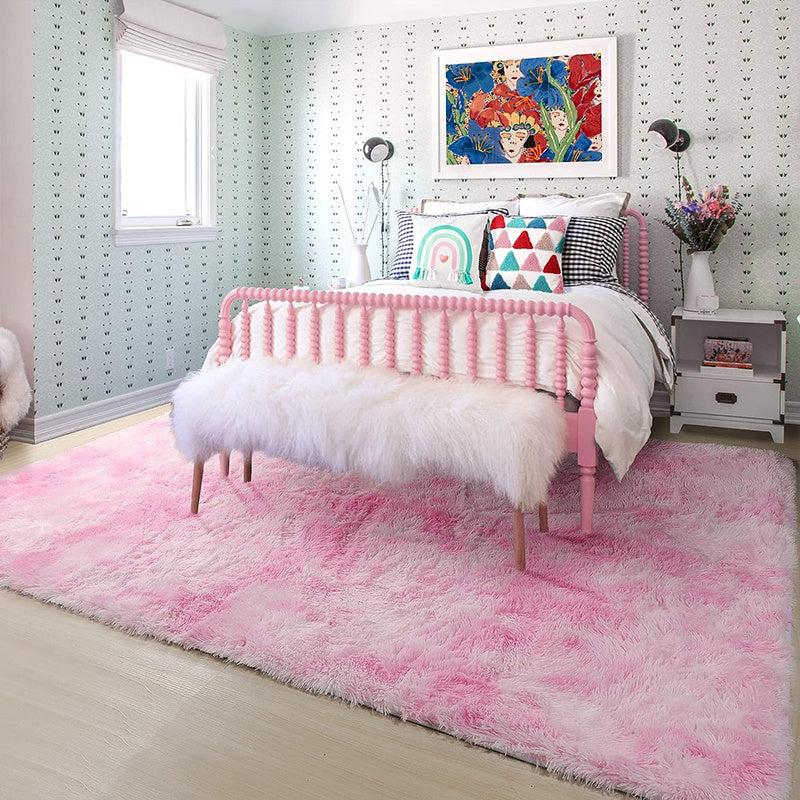 Soft Fluffy Rugs For Girls Bedroom - Large Fuzzy Shag Area Rug