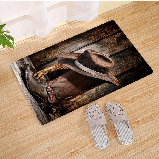 Vintage Cowboy Boots Area Rug for Home Decor