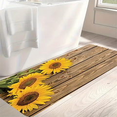 Sunflower Print Kitchen Rug Set