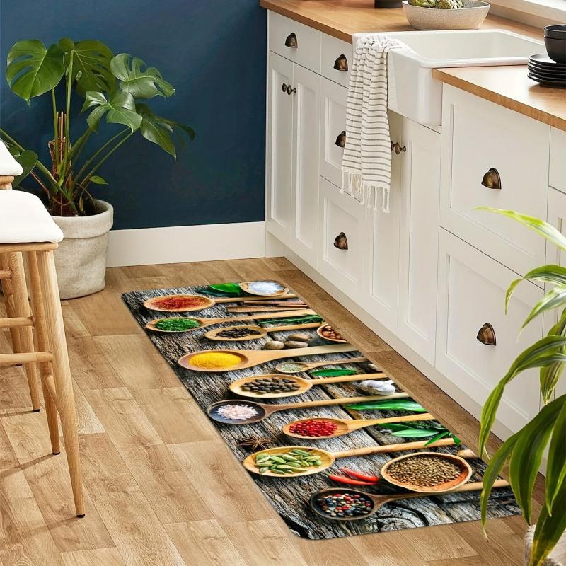 Soft Thickened Kitchen Floor Mat Spoon Non-slip Waterproof Doormat