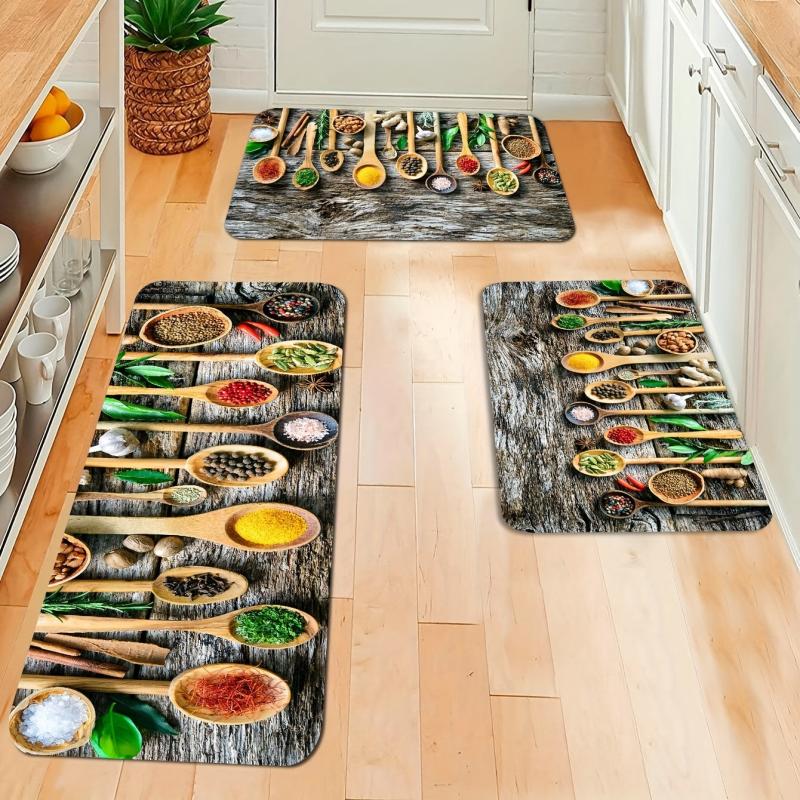 Soft Thickened Kitchen Floor Mat Spoon Non-slip Waterproof Doormat