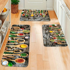 Soft Thickened Kitchen Floor Mat Spoon Non-slip Waterproof Doormat