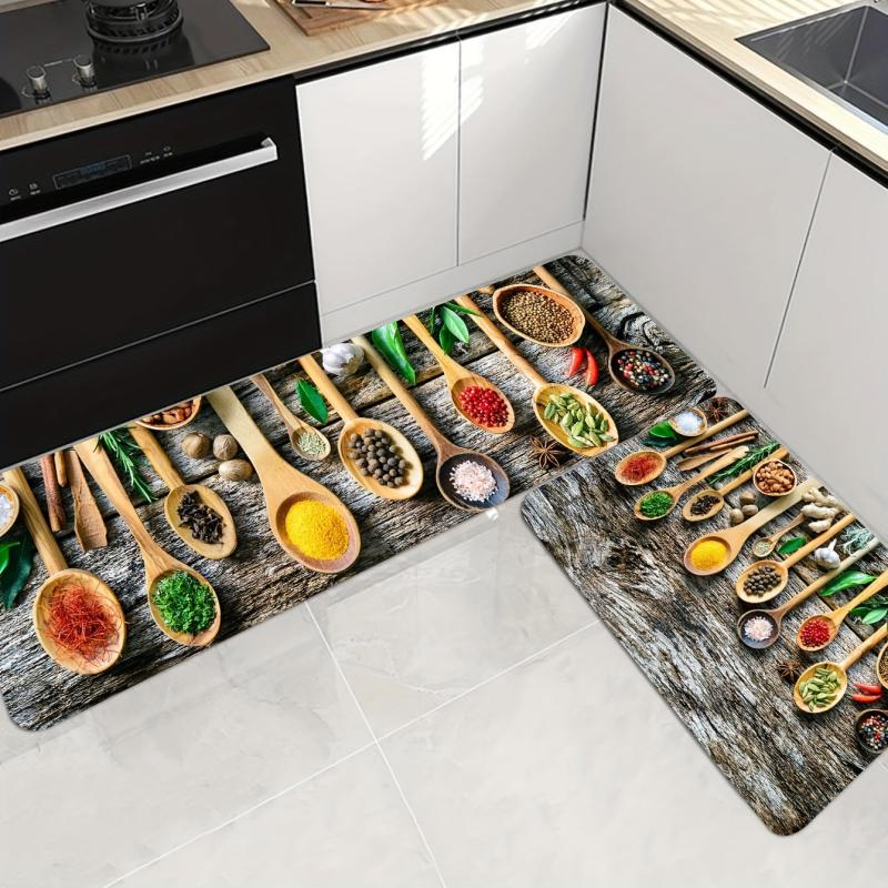 Soft Thickened Kitchen Floor Mat Spoon Non-slip Waterproof Doormat