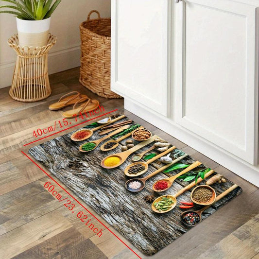 Soft Thickened Kitchen Floor Mat Spoon Non-slip Waterproof Doormat