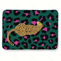 Leopard Print Area Rugs Soft Non-slip Crystal Velvet Carpet Large Floor Mat