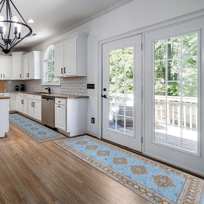 Washable Runner Rug 60x96 Non Slip Rubber Backing Soft Kitchen Hallway Runner