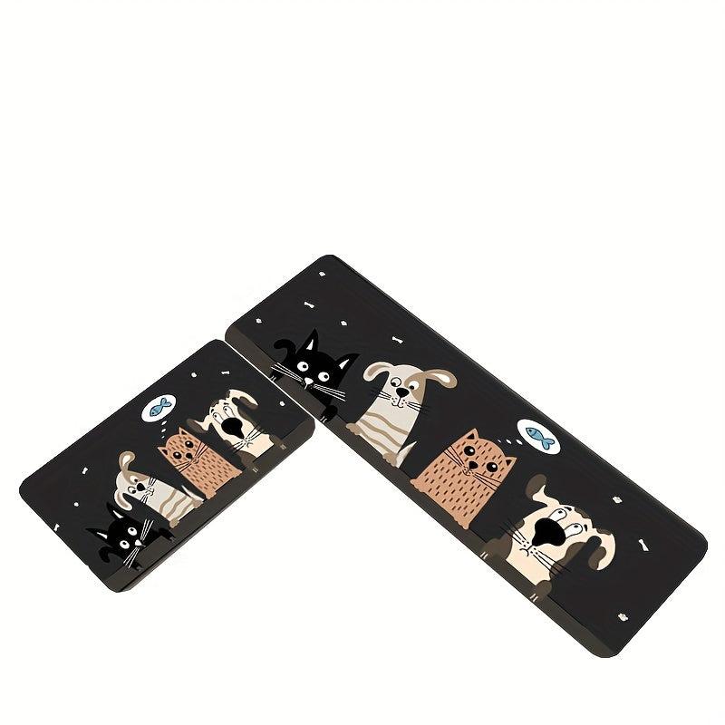 2pcs Kitchen Rug Set Memory Foam Absorbent Anti Fatigue Runner Waterproof Soft