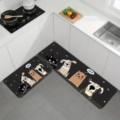 2pcs Kitchen Rug Set Memory Foam Absorbent Anti Fatigue Runner Waterproof Soft