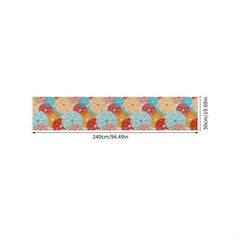 Absorbent Non Slip Floral Carpet 19.69x118.11 Inches