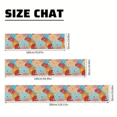 Absorbent Non Slip Floral Carpet 19.69x118.11 Inches