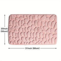 Memory Foam Bath Rug Cobblestone Embossed Bathroom Mat