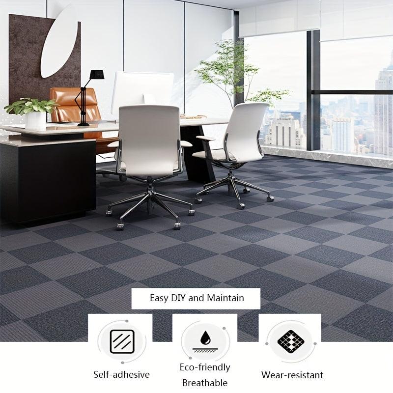 10pcs Adhesive Non Slip Floor Mats 12x12in Easy Install Washable Indoor