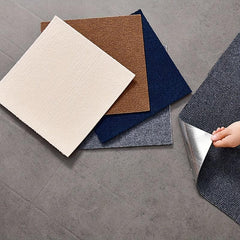10pcs Adhesive Non Slip Floor Mats 12x12in Easy Install Washable Indoor