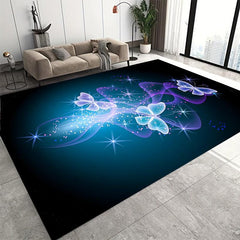 Butterfly Area Rug Soft Large Washable Rug Non Slip Backing Abstract Stain Resis