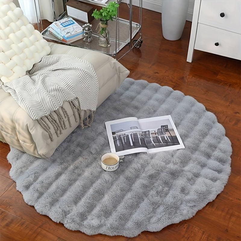 Soft Fuzzy Round Rug Fluffy Area Rug Christmas Plush Shaggy Carpet