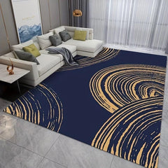 Morandi Golden Wheel Pattern Kitchen Rug Non-slip Floor Decorative Rug