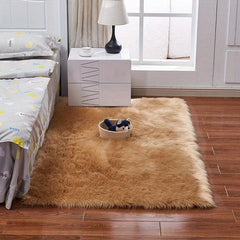 Fluffy Wool Area Rug 80% Acrylic 20% Polyester Suede Fleece Bottom