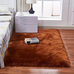Fluffy Wool Area Rug 80% Acrylic 20% Polyester Suede Fleece Bottom