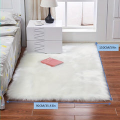 Fluffy Wool Area Rug 80% Acrylic 20% Polyester Suede Fleece Bottom
